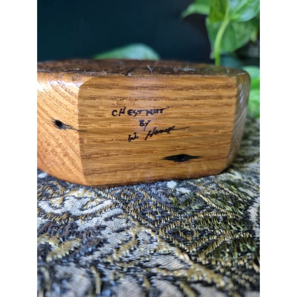 Artisan Handmade Chestnut Wood Bud Vase with Insert Sculptural Turned Wood